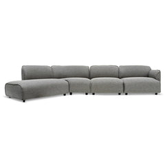 CLC6966-KSO Right Return Modular Fabric Corner Sofa - Graphite Grey