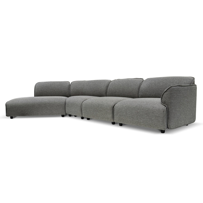 Right Return Modular Fabric Corner Sofa - Graphite Grey - View 2