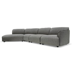 CLC6966-KSO Right Return Modular Fabric Corner Sofa - Graphite Grey