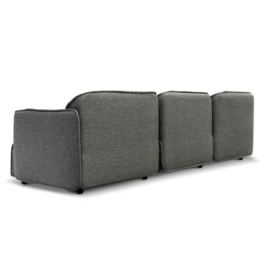 Right Return Modular Fabric Corner Sofa - Graphite Grey - View 6