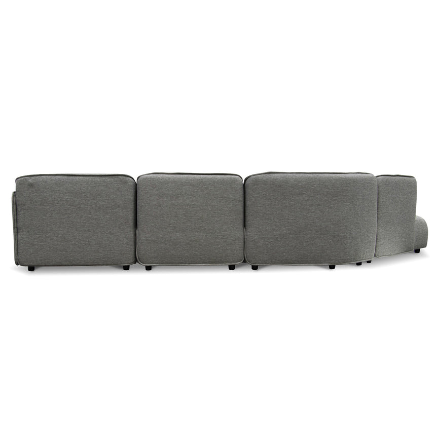 Right Return Modular Fabric Corner Sofa - Graphite Grey - View 4