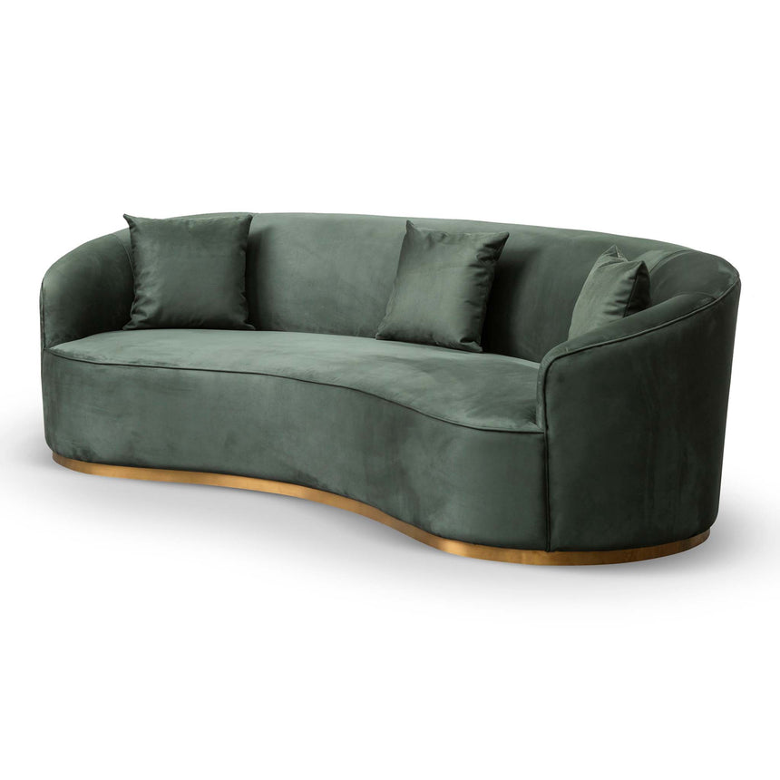 3 Seater Sofa - Dark Green Velvet - View 3