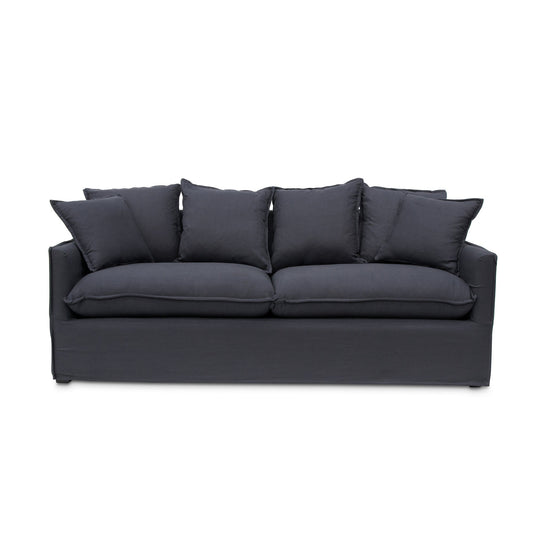 3 Seater Fabric Sofa | Charcoal Linen | Myka Home