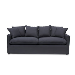 3 Seater Fabric Sofa | Charcoal Linen | Myka Home
