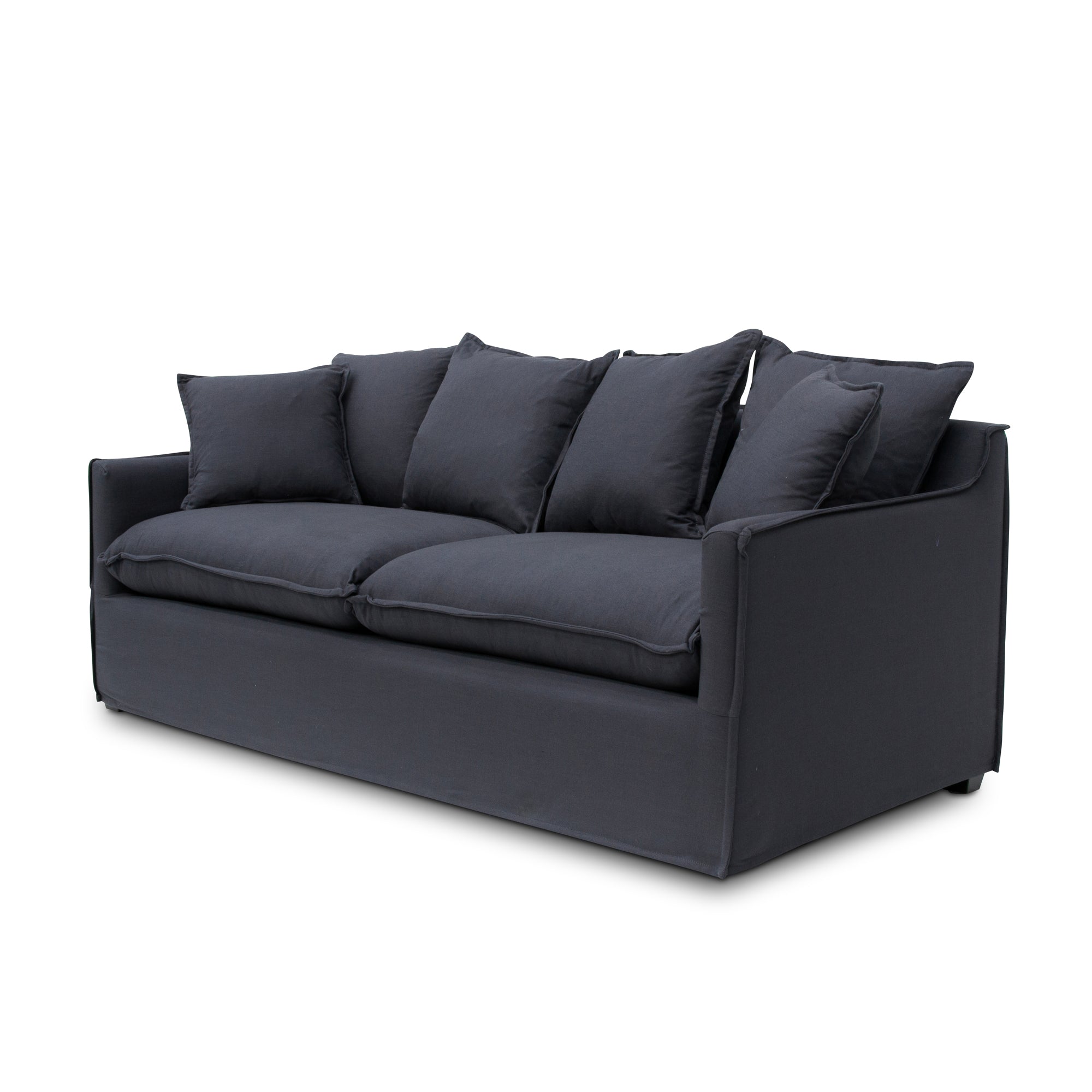 3 Seater Fabric Sofa | Charcoal Linen | Myka Home