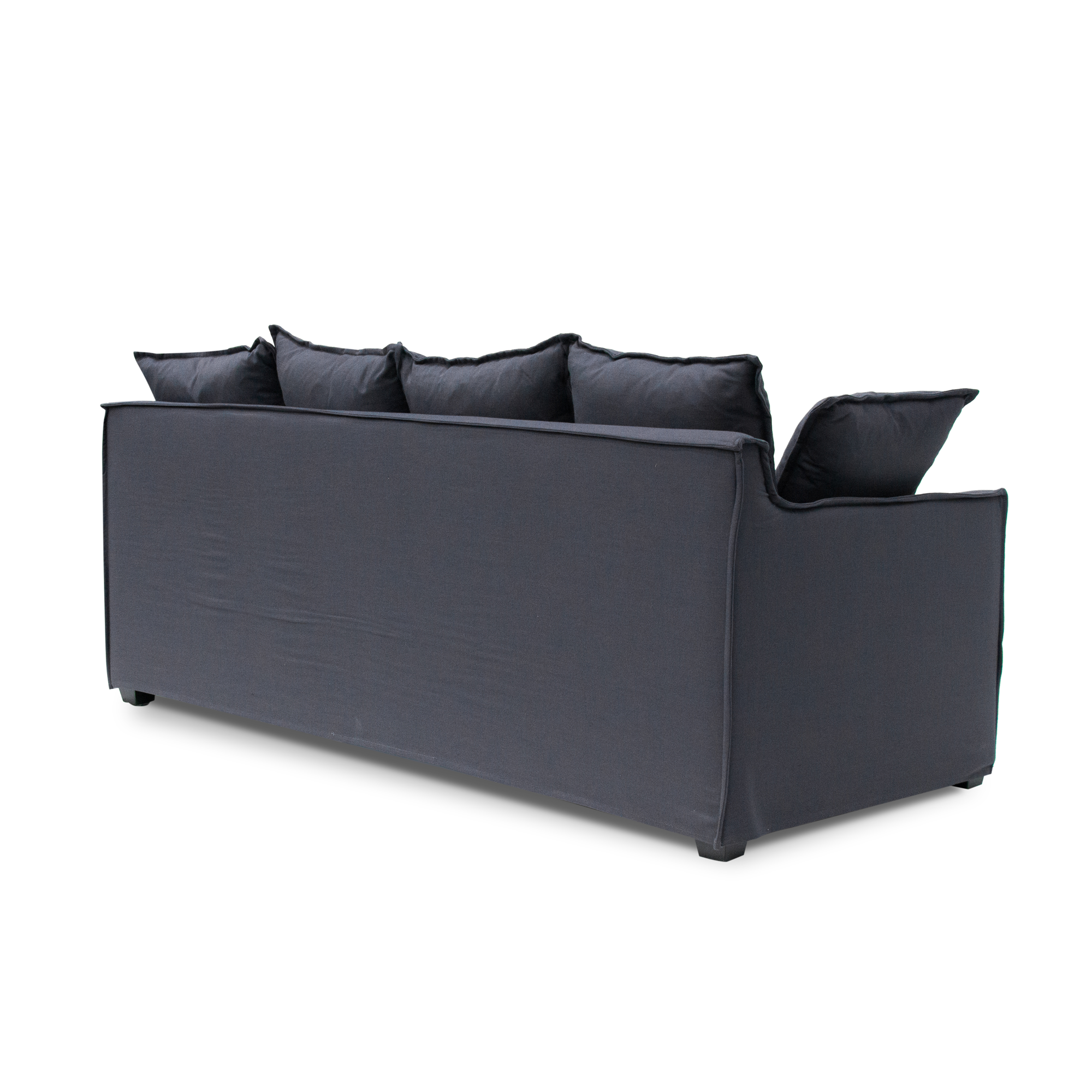 3 Seater Fabric Sofa | Charcoal Linen | Myka Home