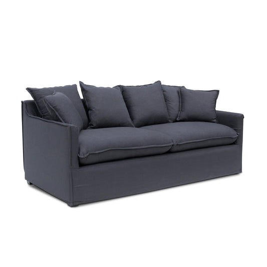 3 Seater Fabric Sofa | Charcoal Linen | Myka Home