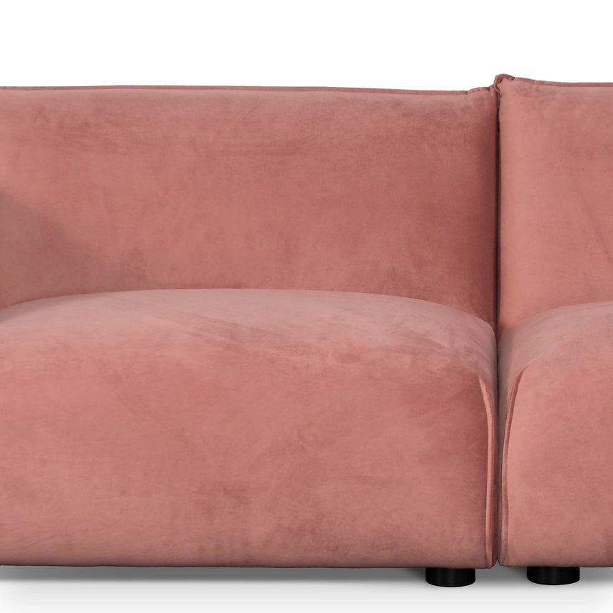 3 Seater Sofa - Blush Pink Velvet With Brass Frame - View 4