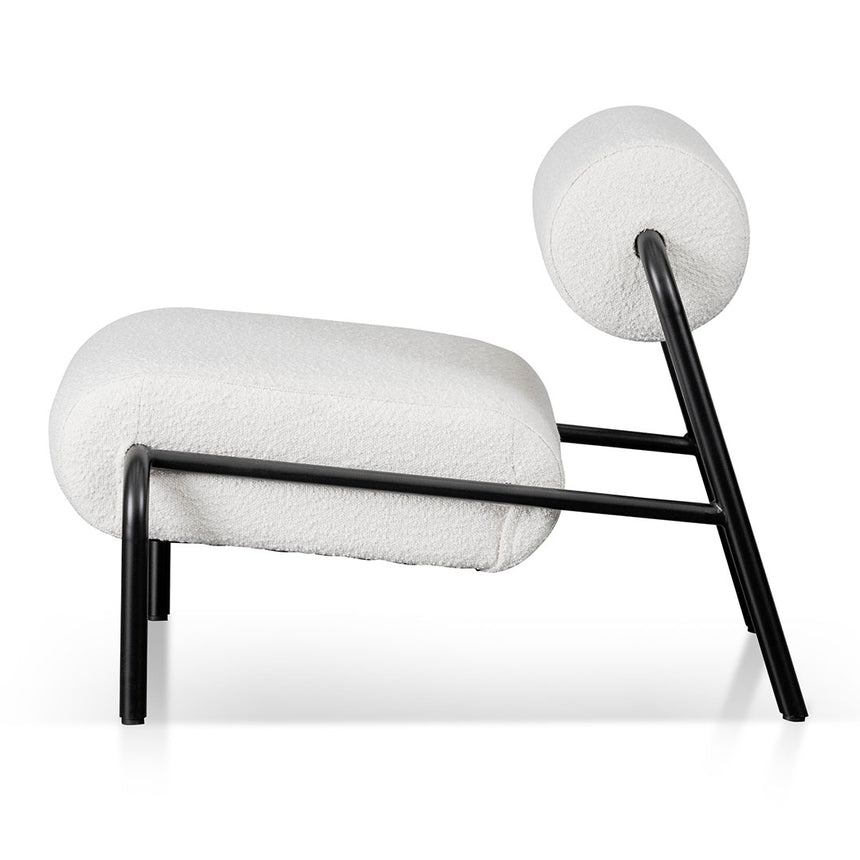 Lounge Chair - Ivory White Boucle - View 3