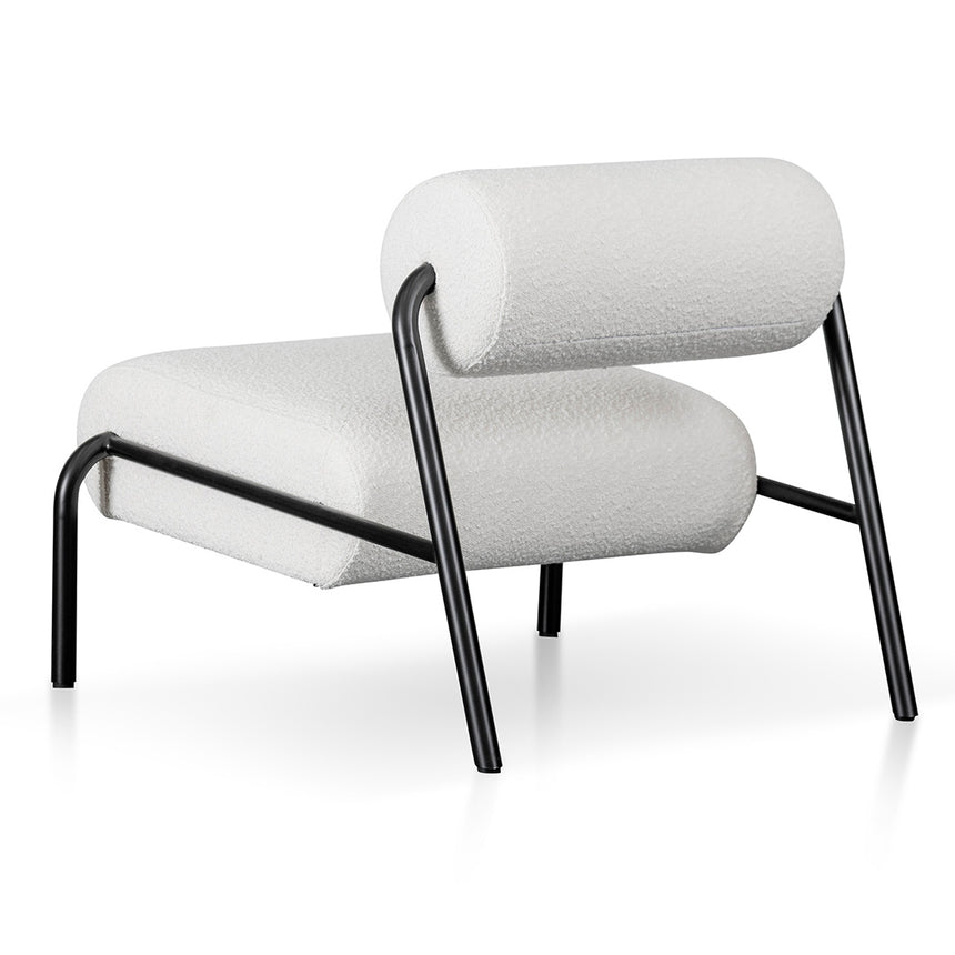 Lounge Chair - Ivory White Boucle - View 4