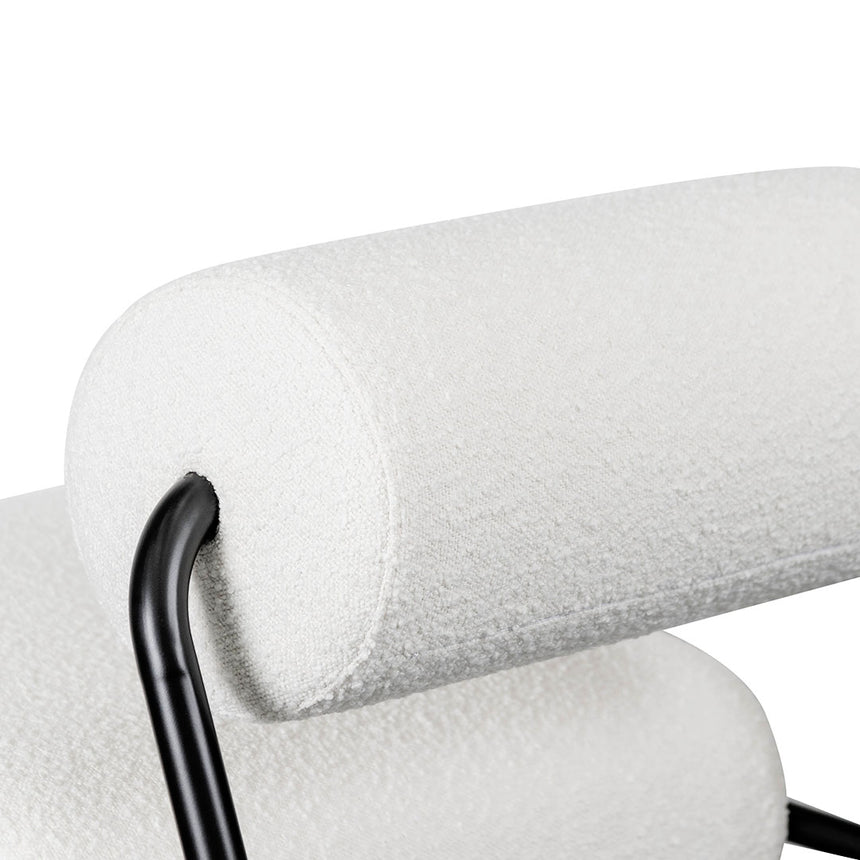 Lounge Chair - Ivory White Boucle - View 6