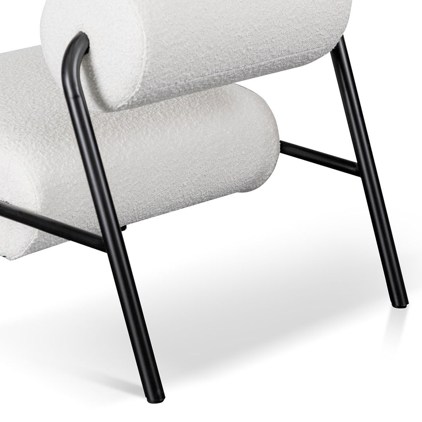 Lounge Chair - Ivory White Boucle - View 5
