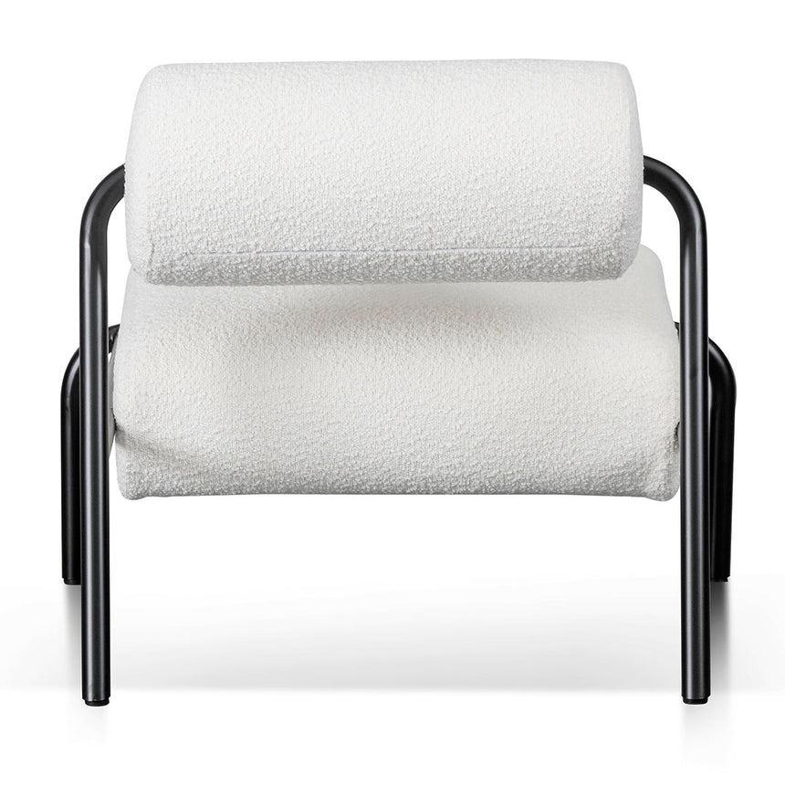 Lounge Chair - Ivory White Boucle - View 8
