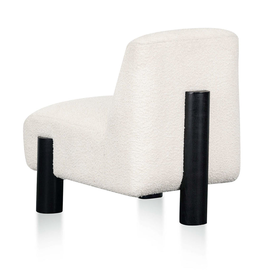 Lounge Chair - Ivory White Boucle - View 4