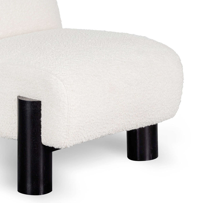 Lounge Chair - Ivory White Boucle - View 7