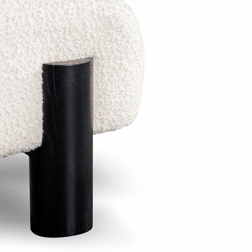 Lounge Chair - Ivory White Boucle - View 8