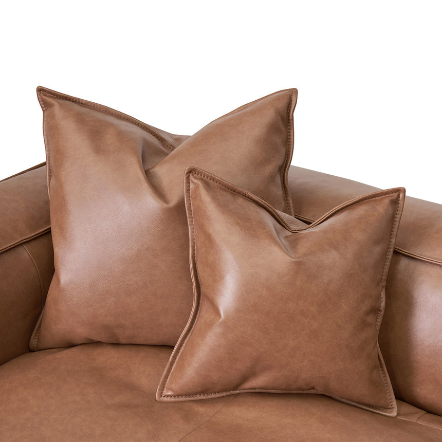 4 Seater Sofa with Cushion and Pillow - Caramel Brown - View 5