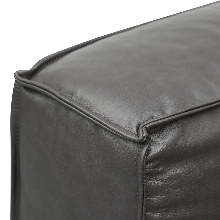 4 Seater Sofa with Cushion and Pillow - Shadow Grey Leather - View 5