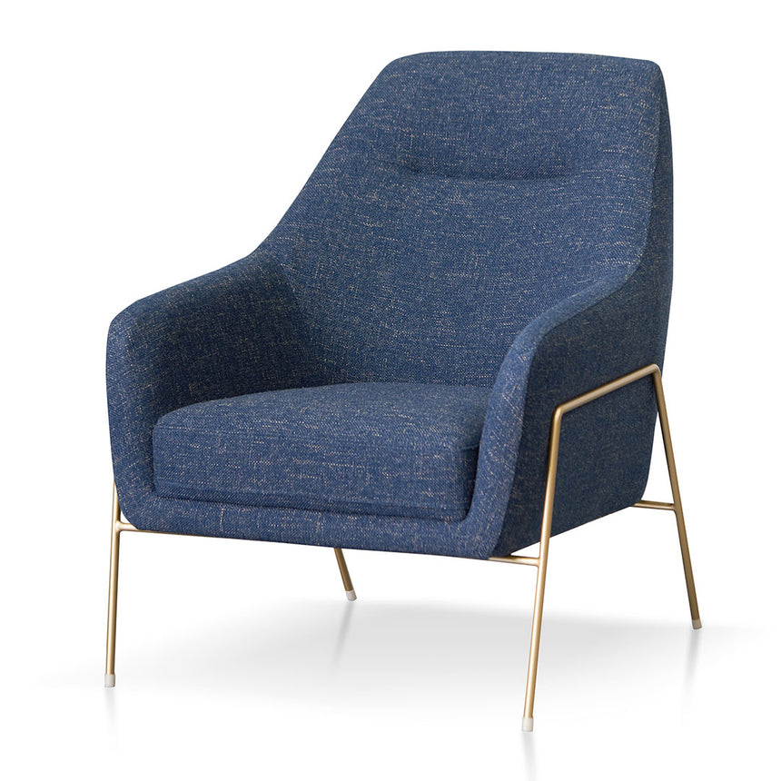 Fabric Armchair - Dark Blue - View 3