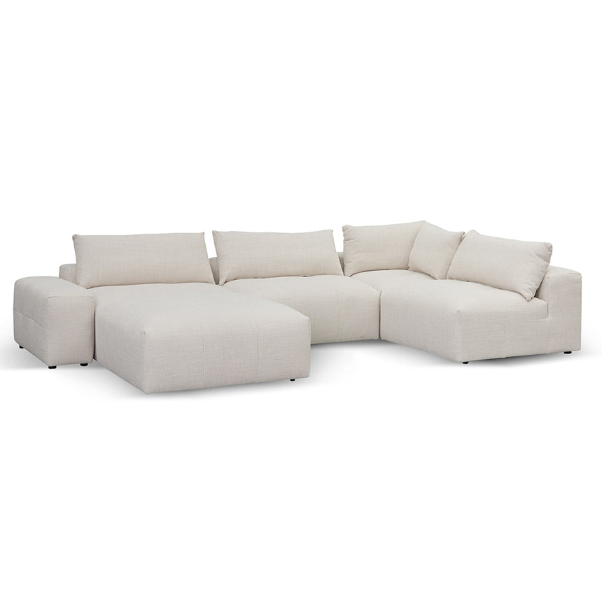 Right Chaise Fabric Sofa - Taupe Beige - View 6