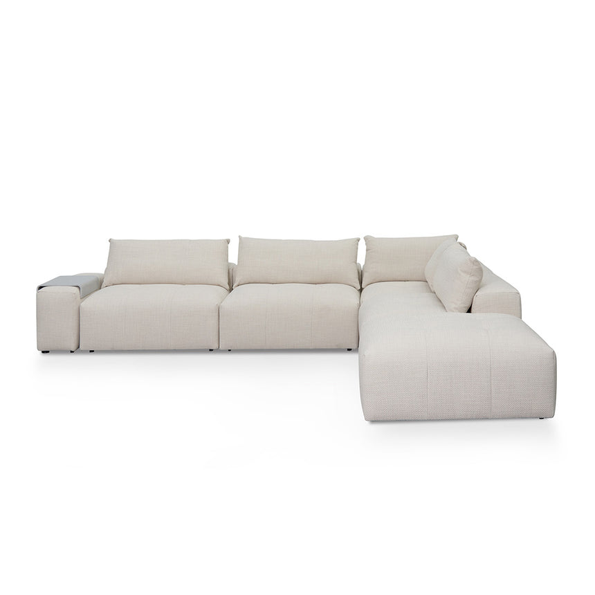 Right Chaise Fabric Sofa - Taupe Beige - View 5