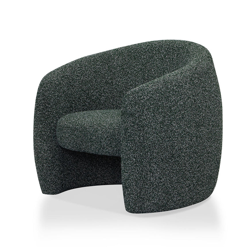 Fabric Armchair - Green Boucle - View 3