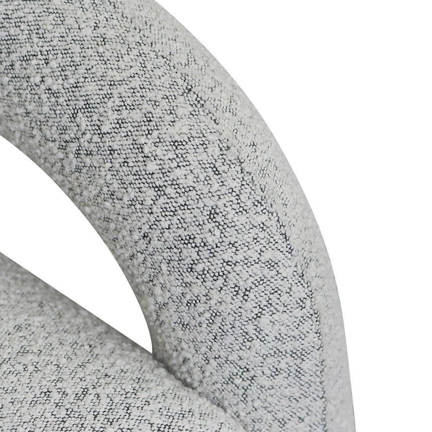 Armchair - Charcoal White Boucle - View 6
