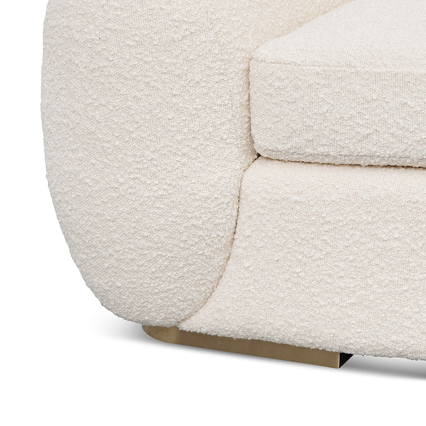 3 Seater Sofa - Ivory White Boucle - View 7