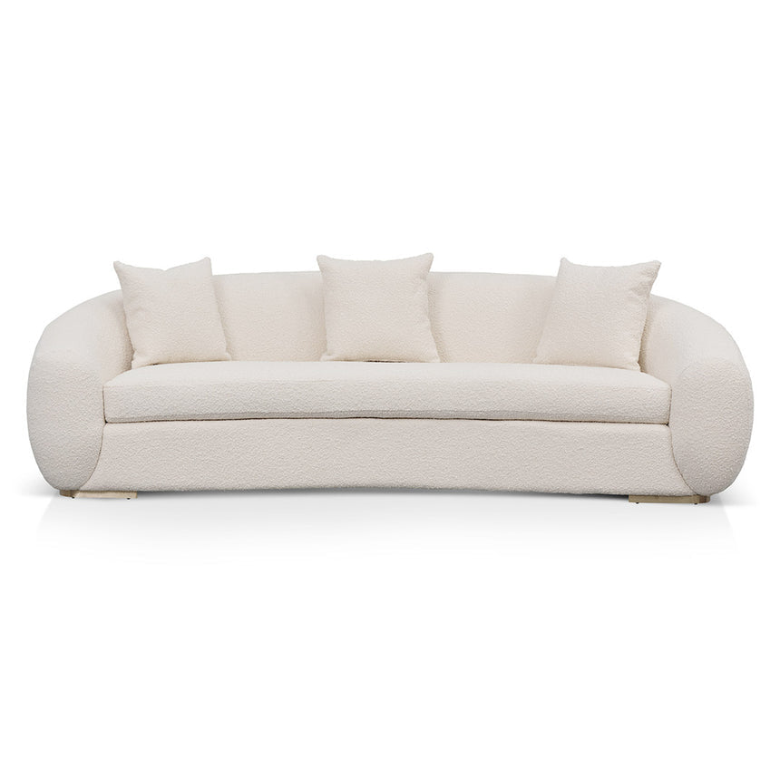 3 Seater Sofa - Ivory White Boucle - View 2