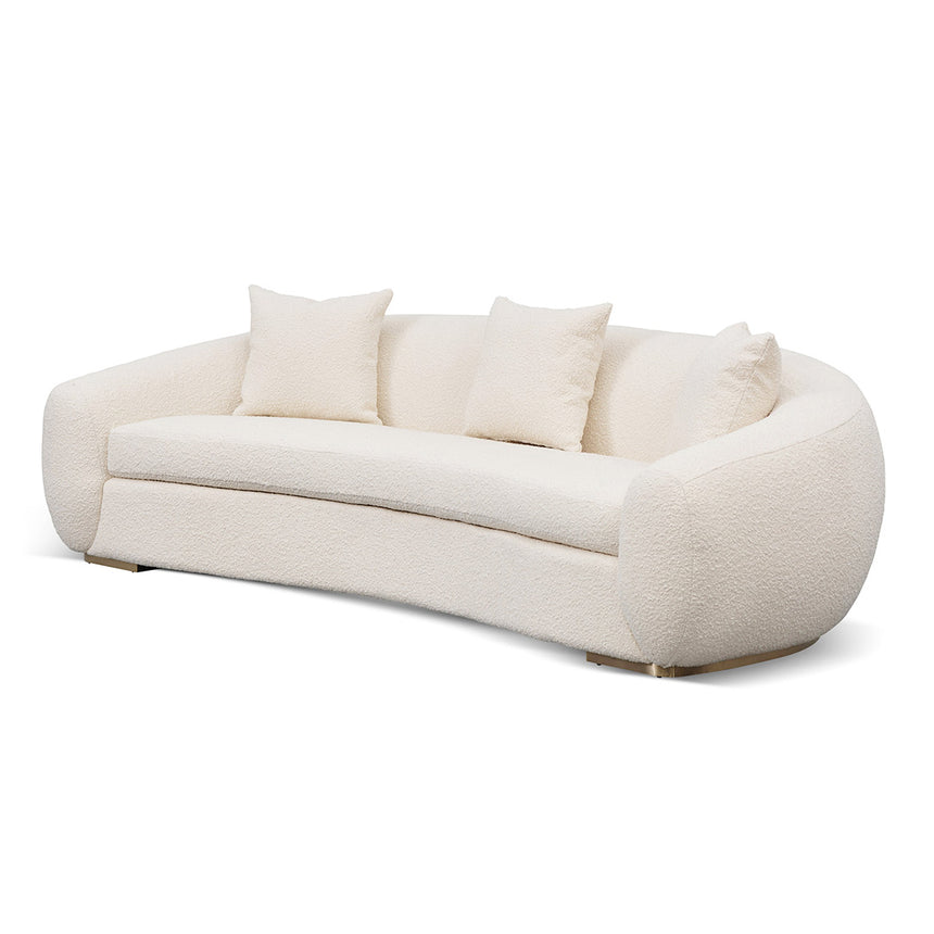 3 Seater Sofa - Ivory White Boucle - View 3