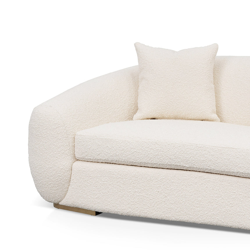 3 Seater Sofa - Ivory White Boucle - View 4