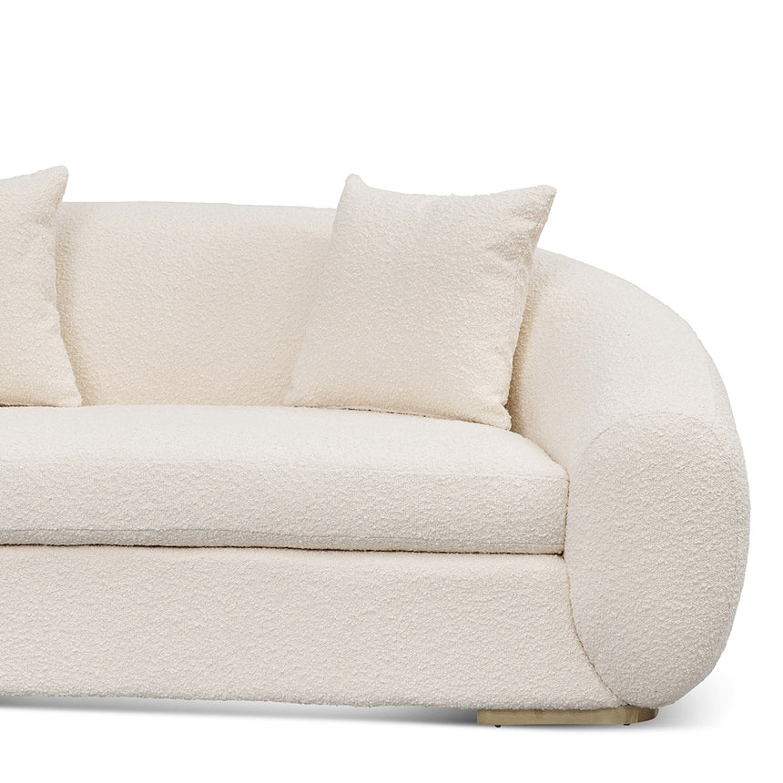 3 Seater Sofa - Ivory White Boucle - View 5