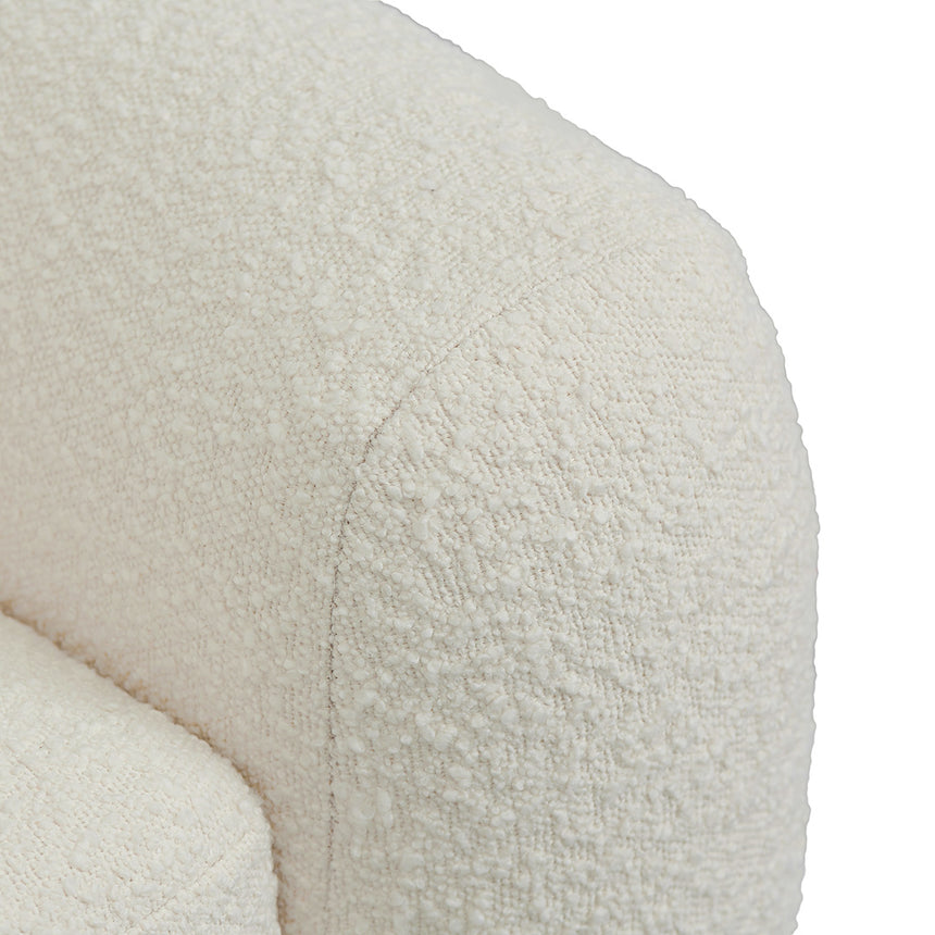 Swivel Armchair - Ivory White Boucle - View 6