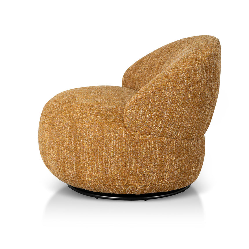 Swivel Fabric Lounge Chair | Ginger Brown | Myka Home - View 3
