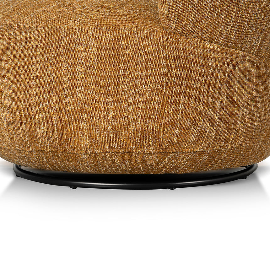 Swivel Fabric Lounge Chair | Ginger Brown | Myka Home - View 8