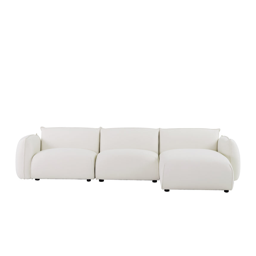 3 Seater Right Chaise Sofa | Beige | Myka Home - View 2