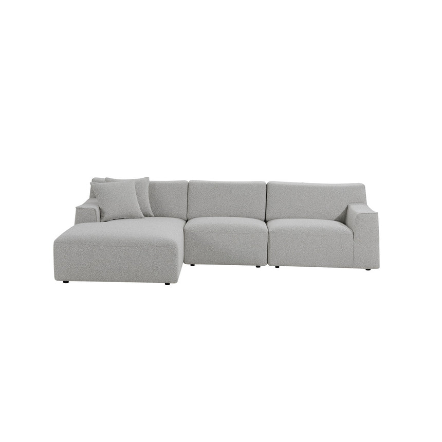 3 Seater Left Chaise Sofa | Clay Grey | Myka Home - View 2