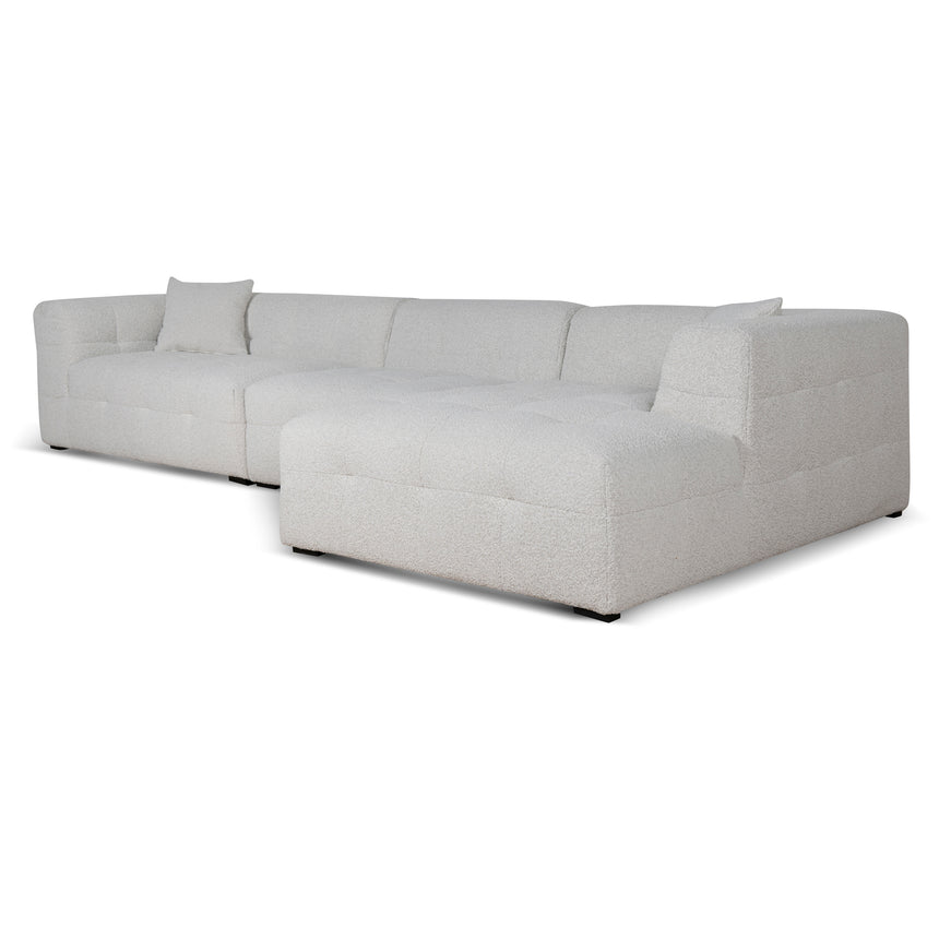 4 Seater Right Chaise Sofa | Pearl Boucle | Myka Home - View 11