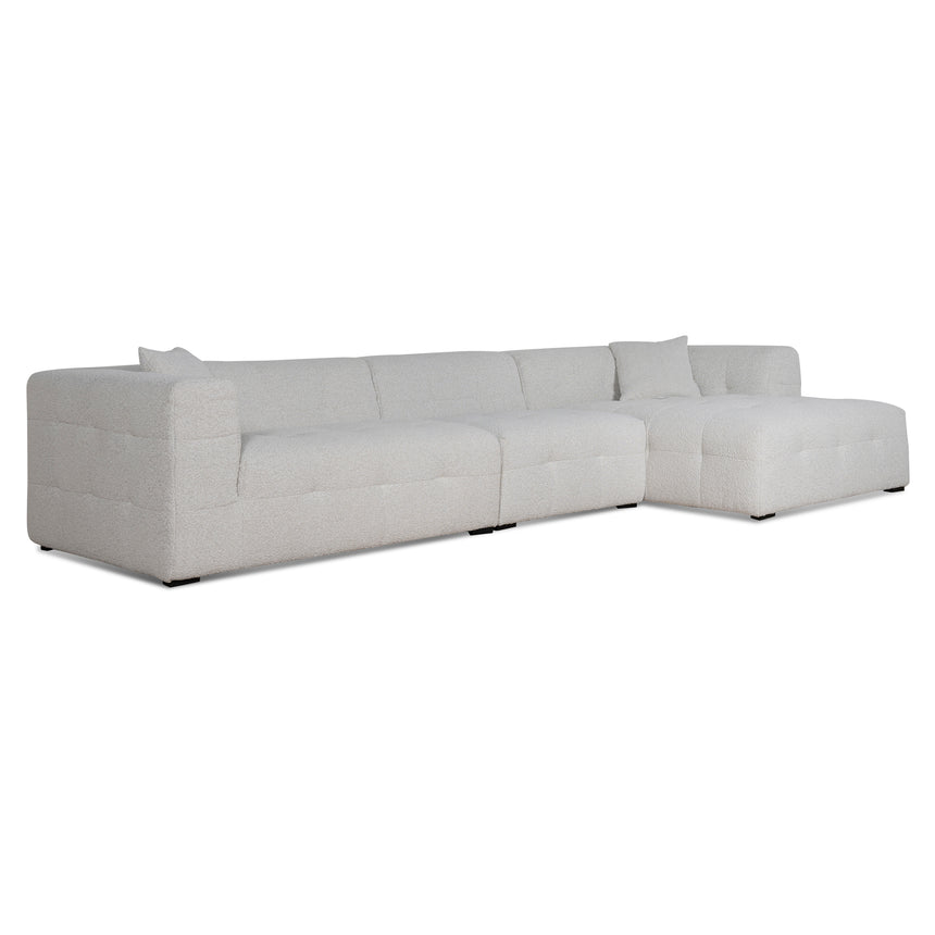 4 Seater Right Chaise Sofa | Pearl Boucle | Myka Home
