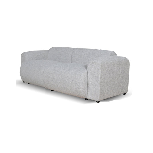 3 Seater Fabric Sofa | Silver Grey Boucle | Myka Home