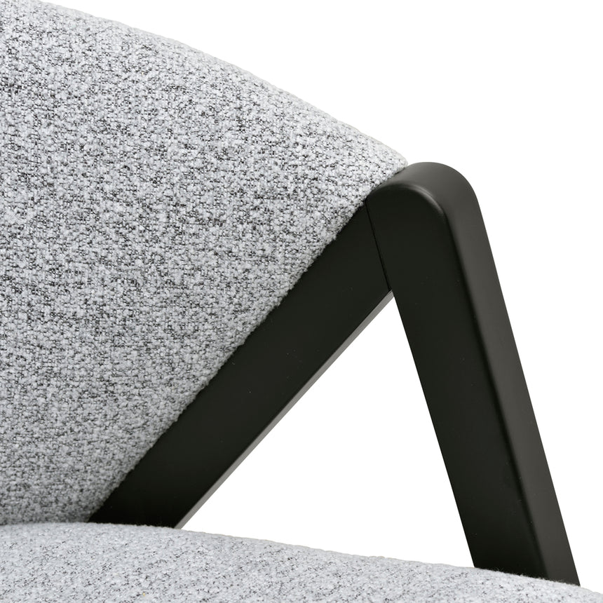 Fabric Armchair | Light Grey Fleck - Black Oak | Myka Home - View 8