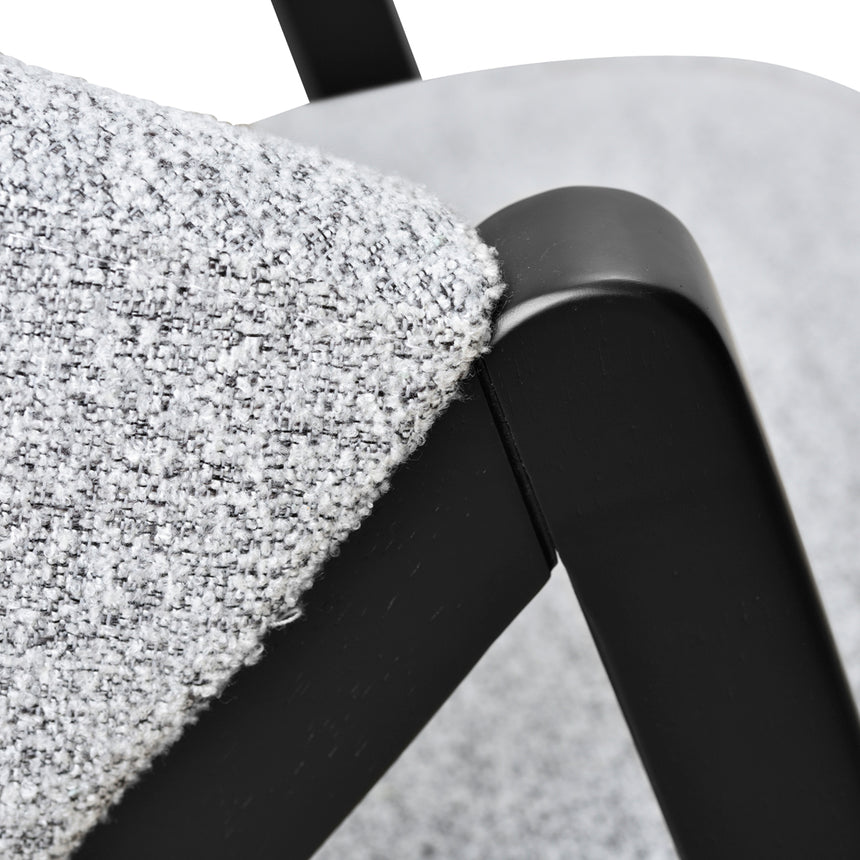 Fabric Armchair | Light Grey Fleck - Black Oak | Myka Home - View 10