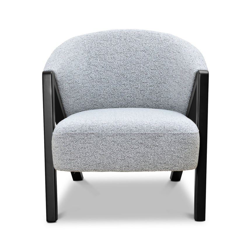Fabric Armchair | Light Grey Fleck - Black Oak | Myka Home - View 2