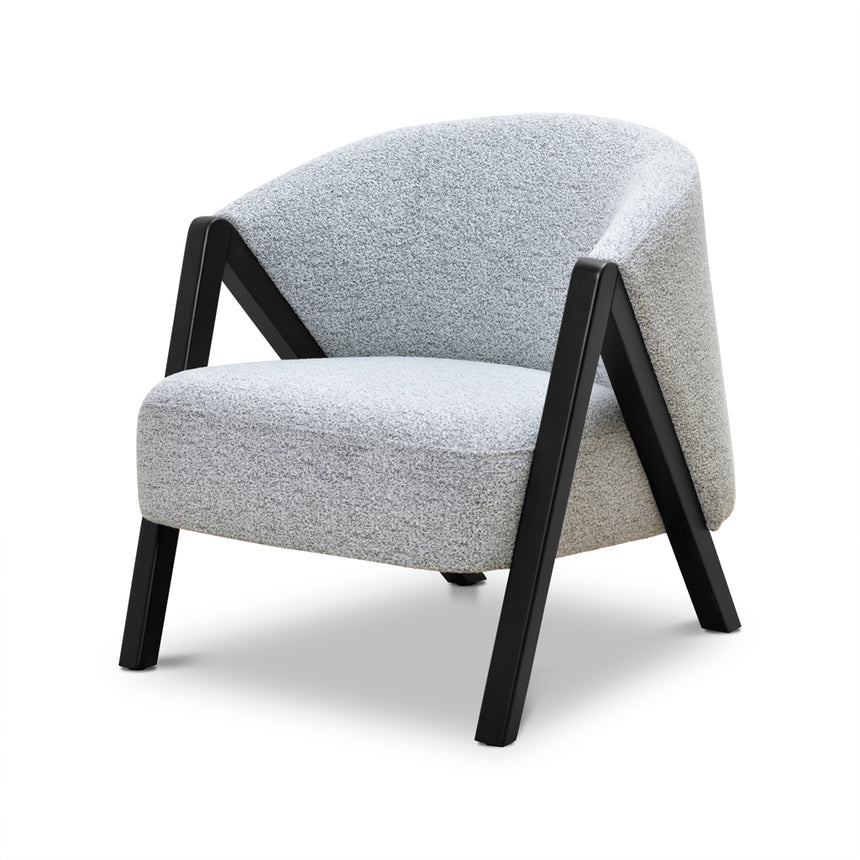 Fabric Armchair | Light Grey Fleck - Black Oak | Myka Home