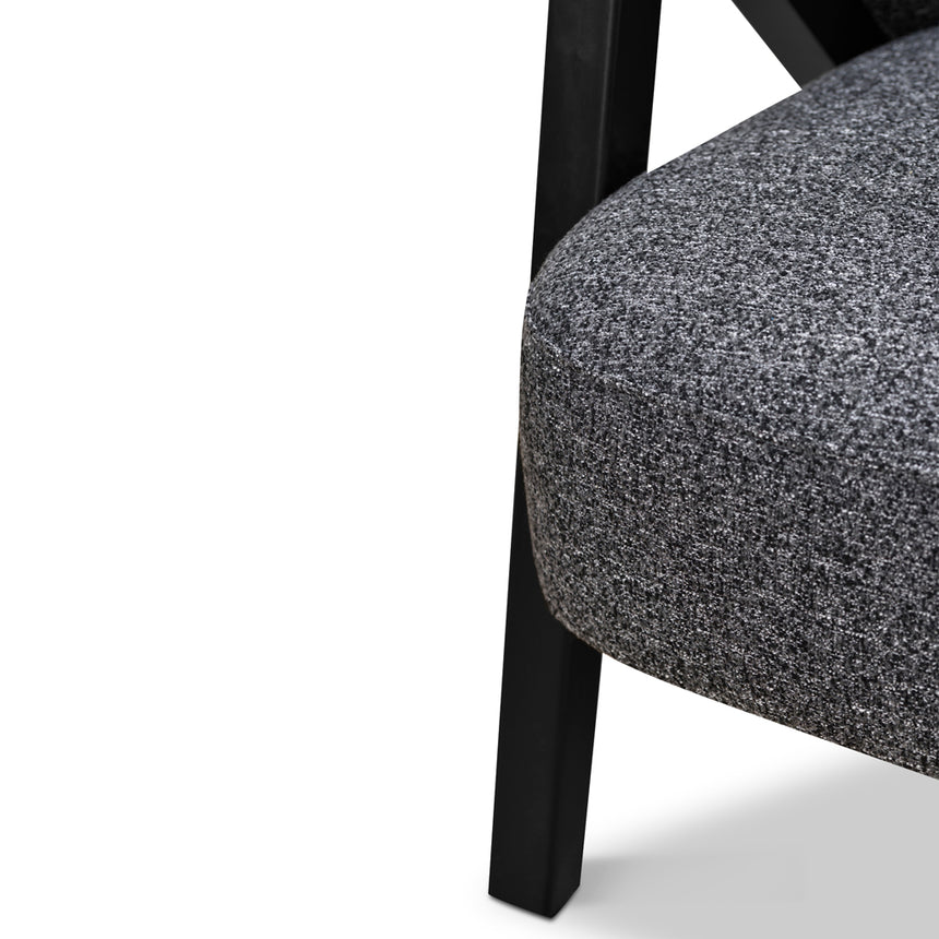 Fabric Armchair | Dark Grey Fleck - Black Oak | Myka Home - View 11