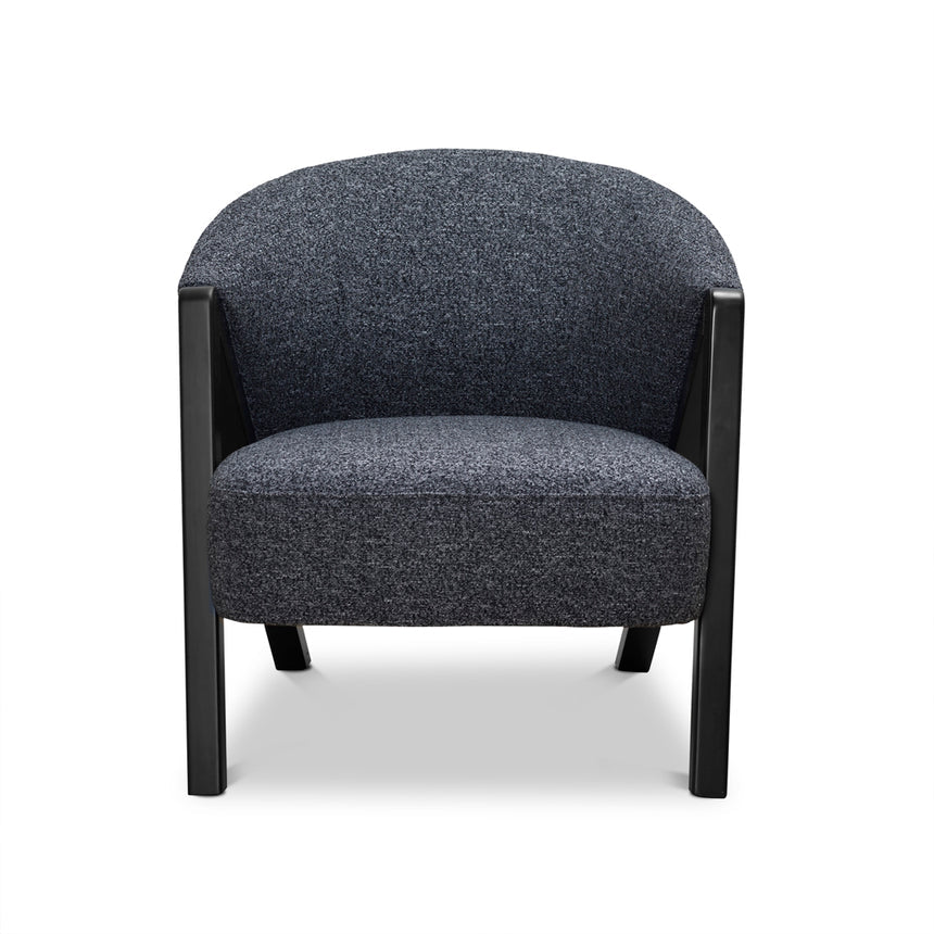 Fabric Armchair | Dark Grey Fleck - Black Oak | Myka Home - View 4