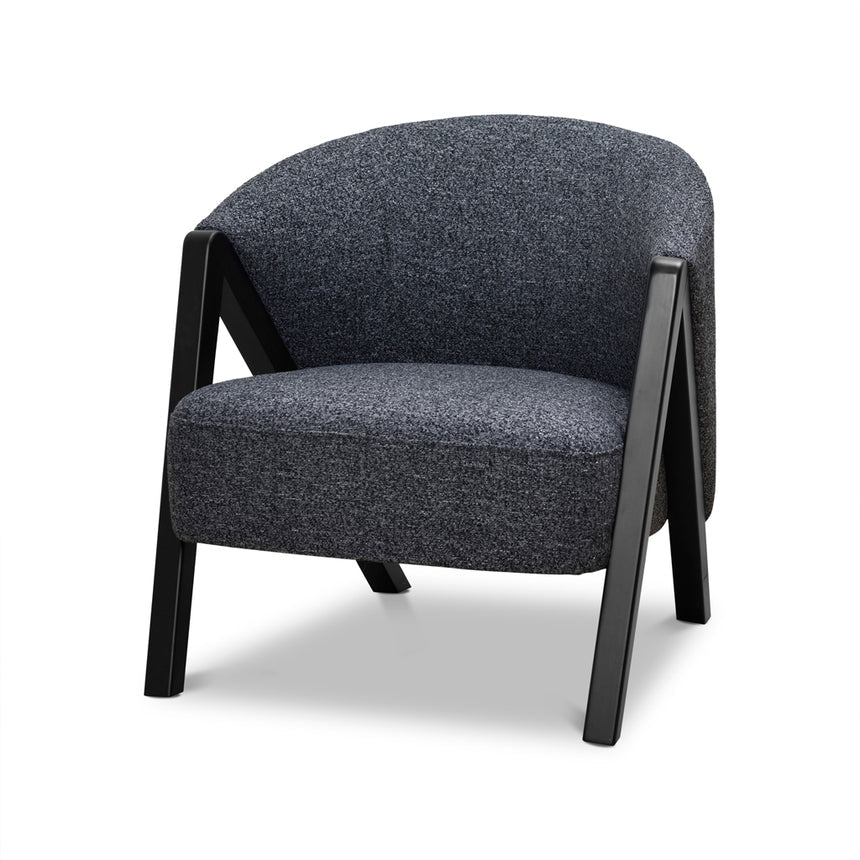 Fabric Armchair | Dark Grey Fleck - Black Oak | Myka Home - View 3