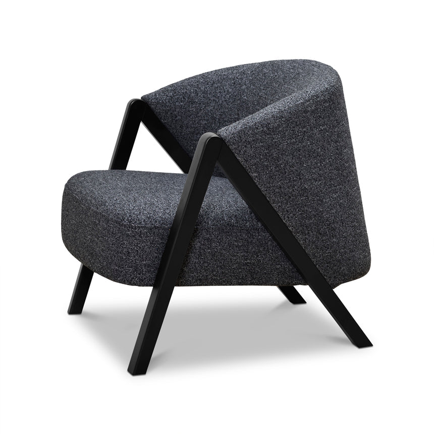 Fabric Armchair | Dark Grey Fleck - Black Oak | Myka Home - View 2