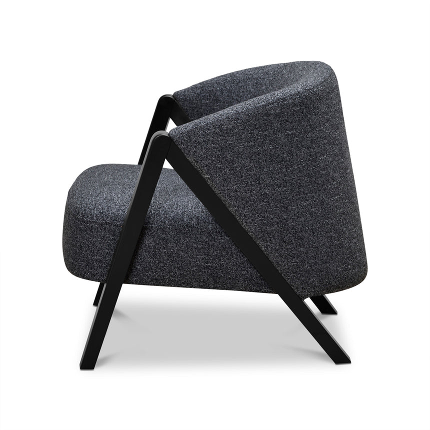 Fabric Armchair | Dark Grey Fleck - Black Oak | Myka Home - View 5