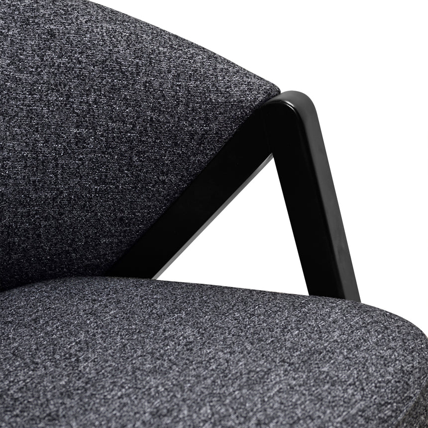 Fabric Armchair | Dark Grey Fleck - Black Oak | Myka Home - View 8